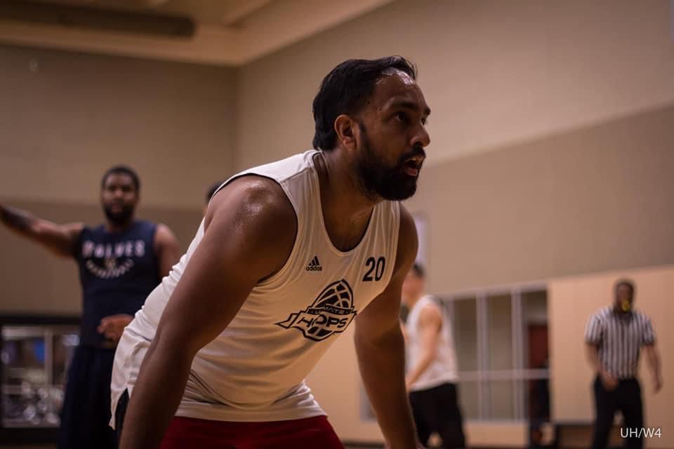 Basketball game action